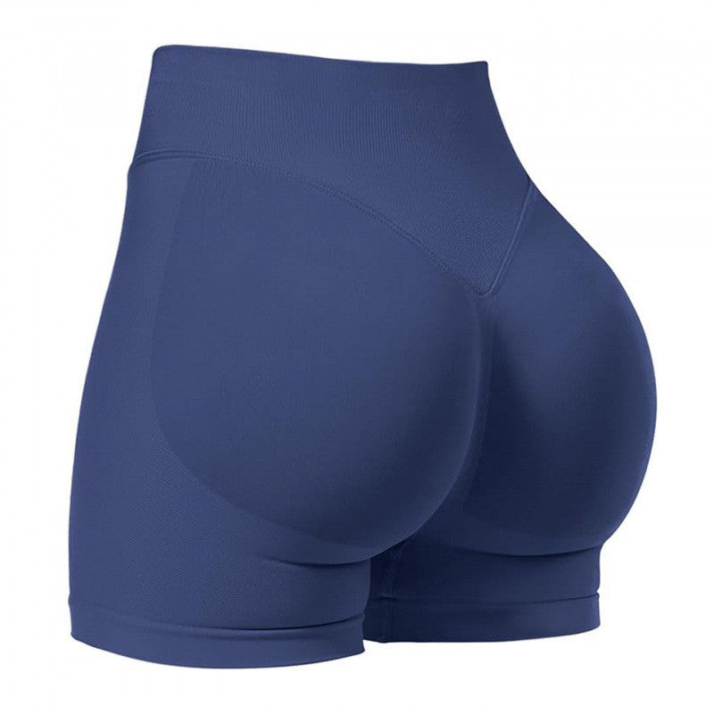 Seamless Scrunch Butt High Waist Workout Shorts - Navy