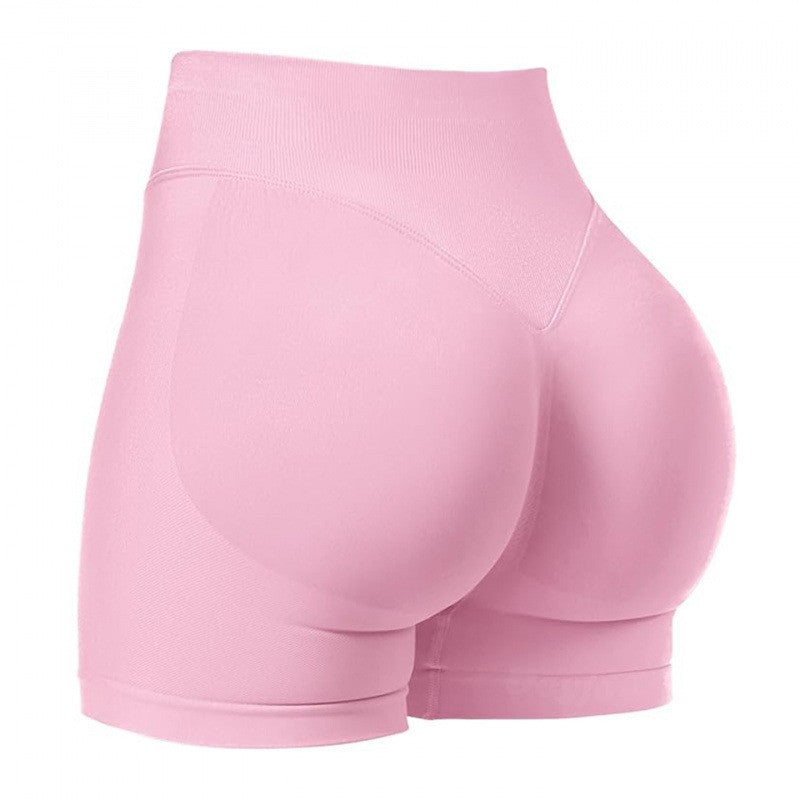 Seamless Scrunch Butt High Waist Workout Shorts - Pink