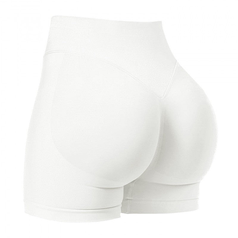 Seamless Scrunch Butt High Waist Workout Shorts - White