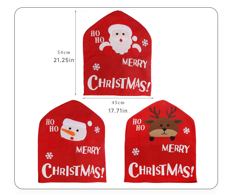 Merry Christmas Dining Chair Back Cover Decor - Deer - 1
