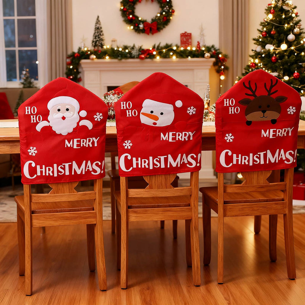 Merry Christmas Dining Chair Back Cover Decor