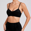 Contour Seam Padded Medium Support Yoga Sports Bra - Black
