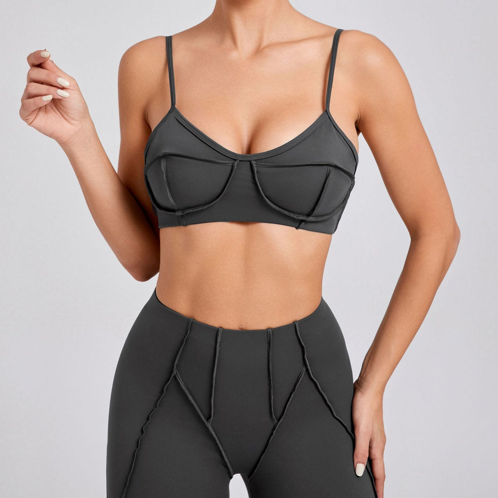 Contour Seam Padded Medium Support Yoga Sports Bra