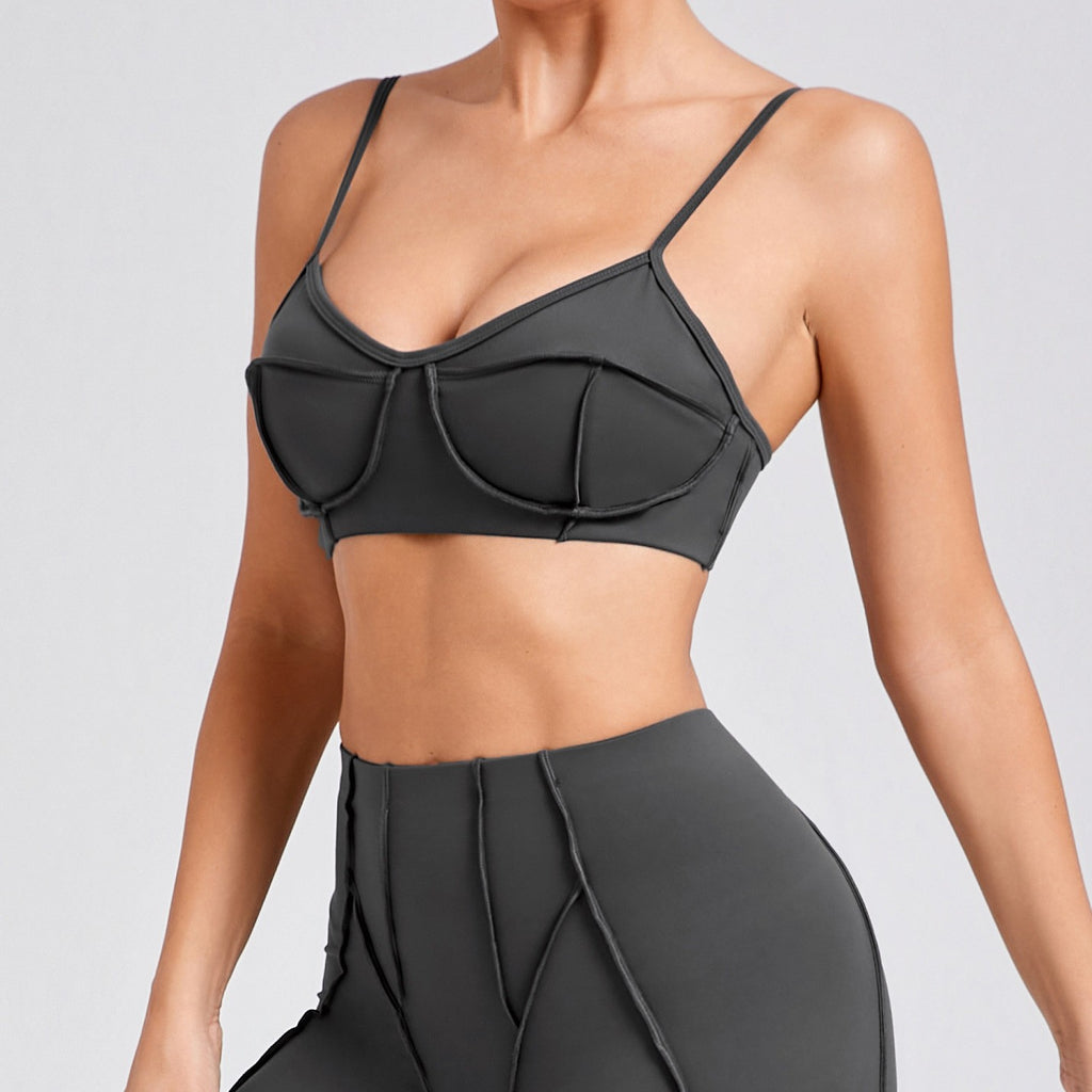 Contour Seam Padded Medium Support Yoga Sports Bra