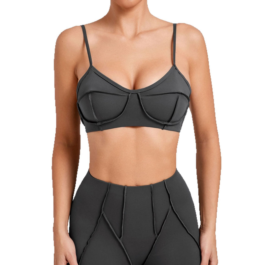 Contour Seam Padded Medium Support Yoga Sports Bra