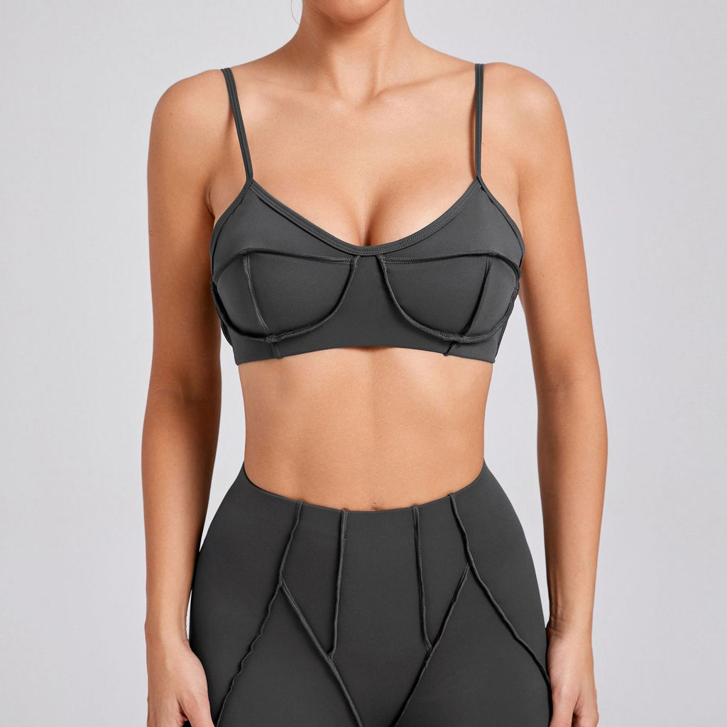 Contour Seam Padded Medium Support Yoga Sports Bra
