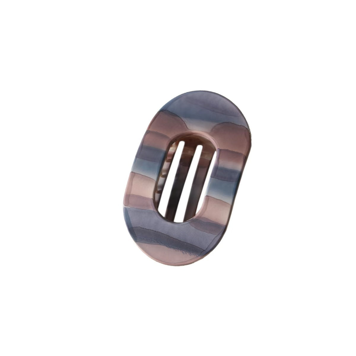 Frosted Striped Oval Duckbill Hair Clip - Color_05
