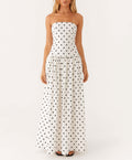 Strapless Drop Waist Maxi Dress - White