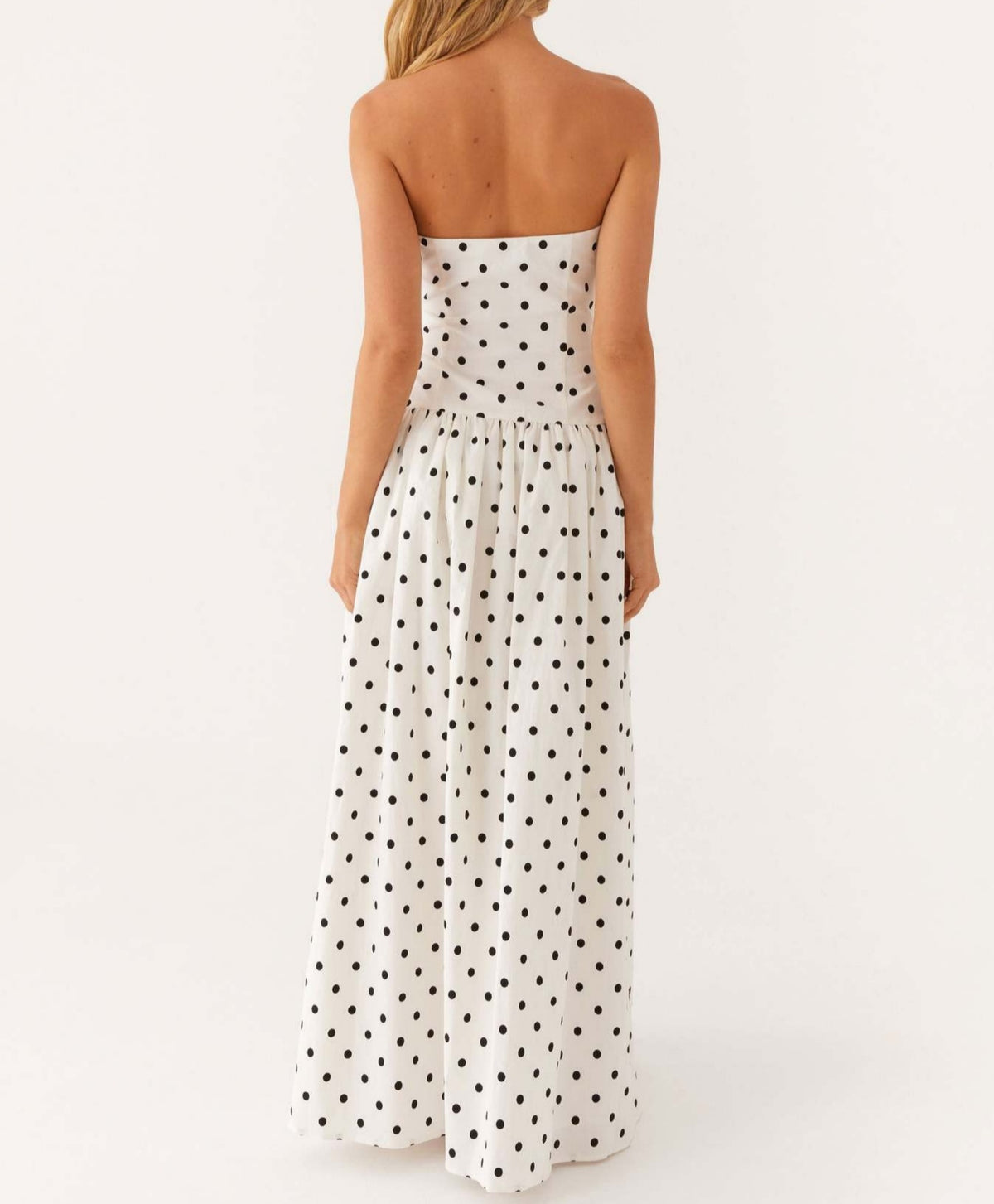Strapless Drop Waist Maxi Dress