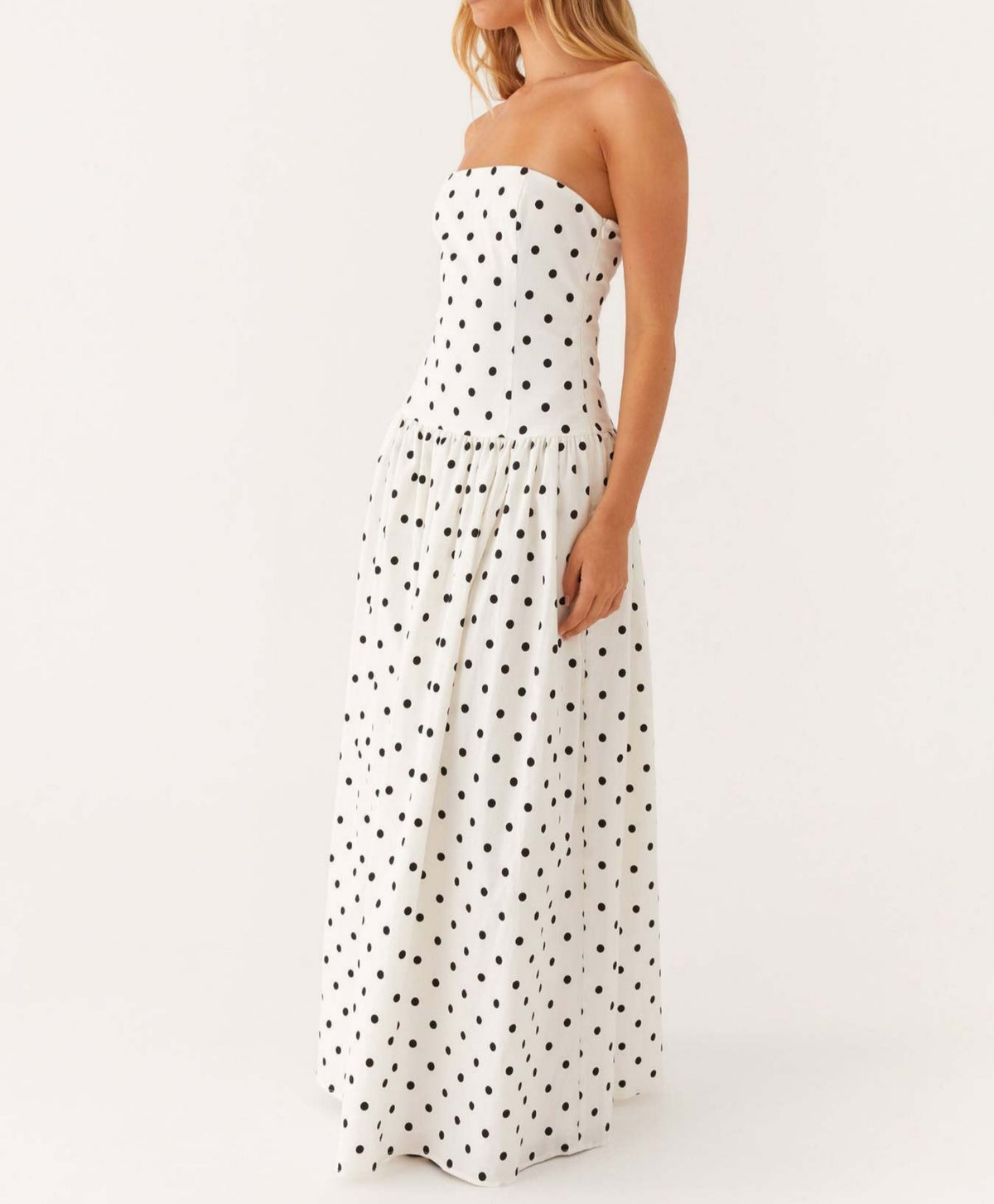 Strapless Drop Waist Maxi Dress - view 2