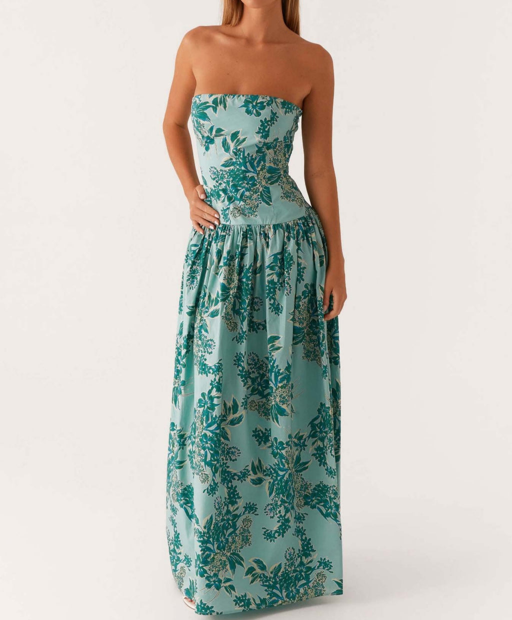 Strapless Drop Waist Maxi Dress - view 3