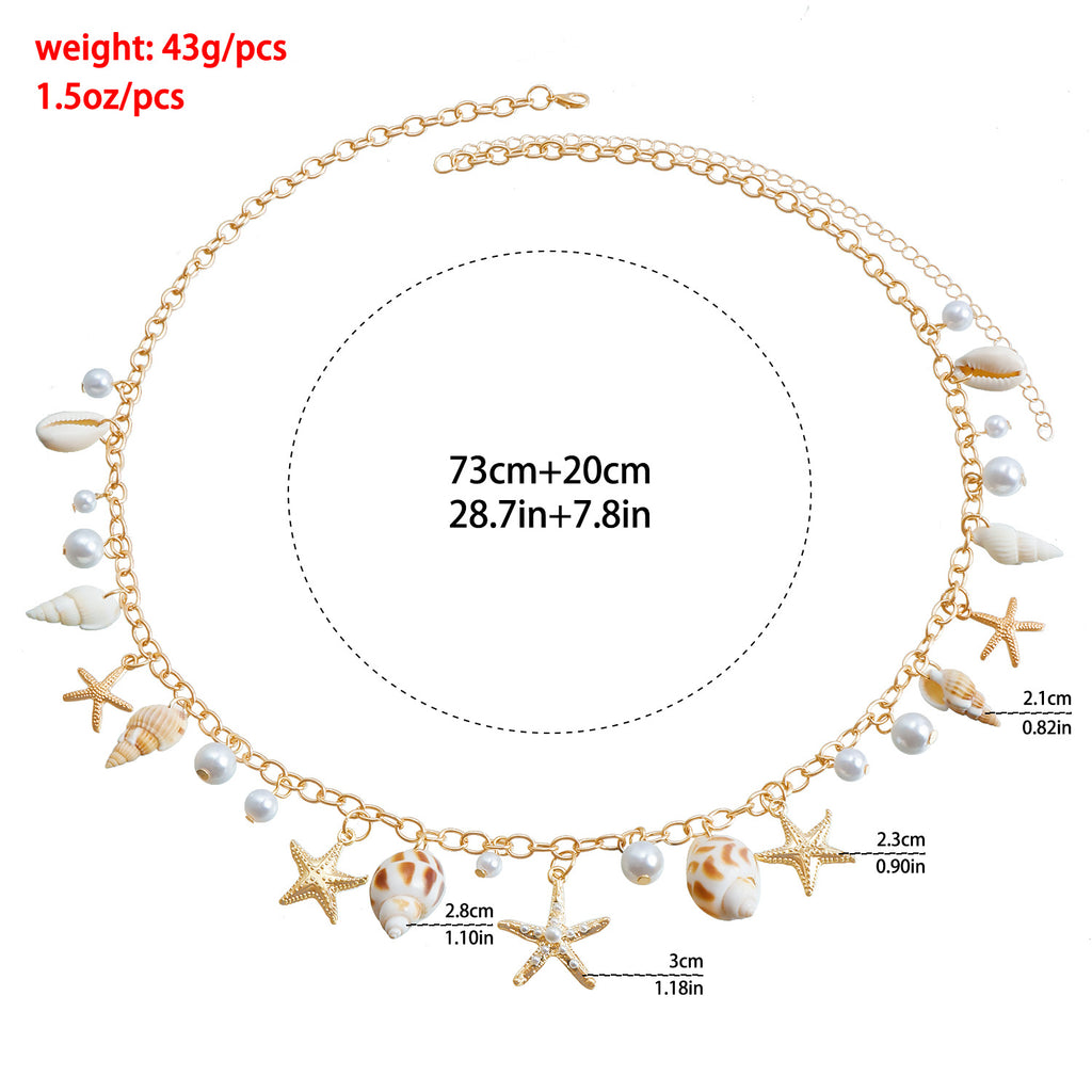 Seashell Starfish Charm Waist Chain - view 4