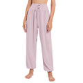 Lightweight High Waist Drawstring Yoga Joggers - Lilac