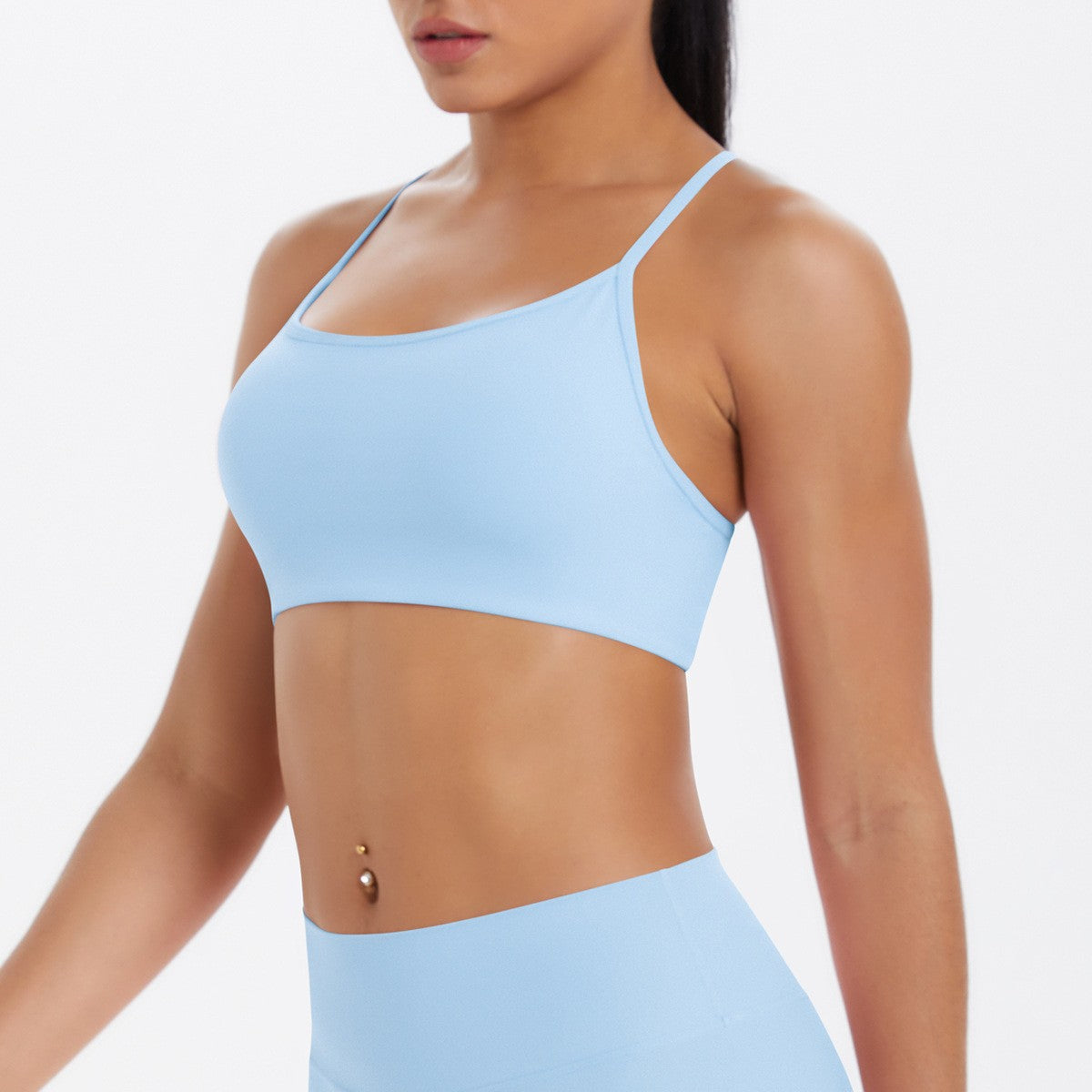 Criss Cross Back Padded Strappy Yoga Sports Bra
