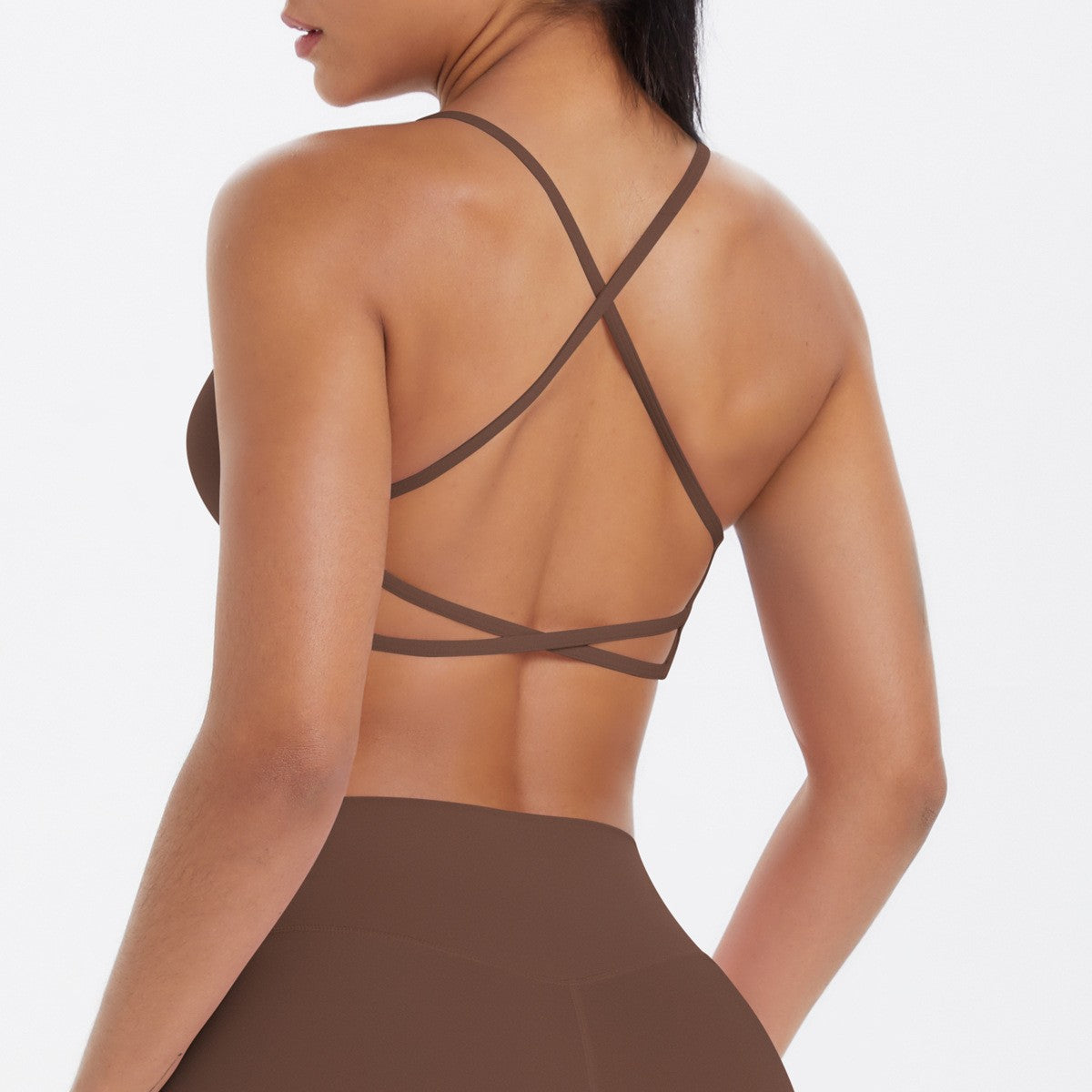 Criss Cross Back Padded Strappy Yoga Sports Bra