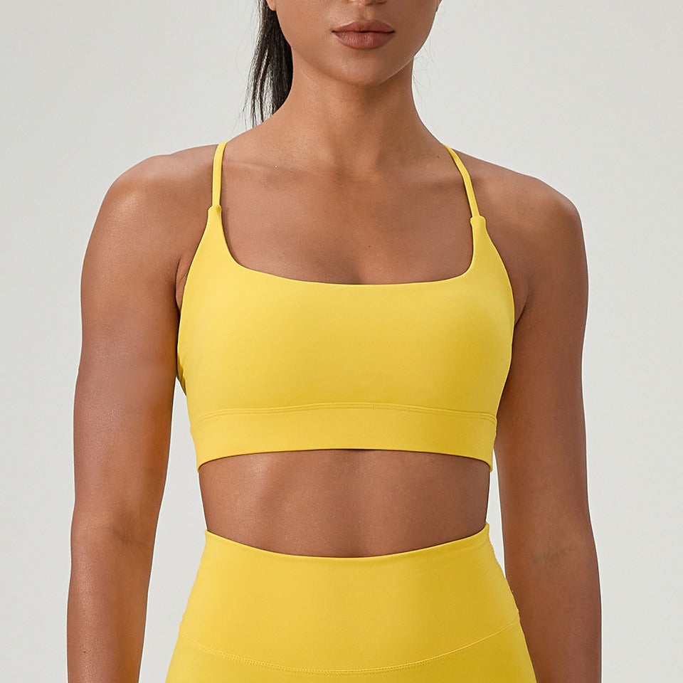 Buttery Soft Strappy Cross Back Workout Sports Bra