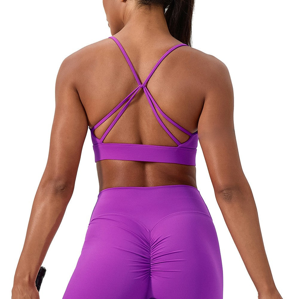 Buttery Soft Strappy Cross Back Workout Sports Bra
