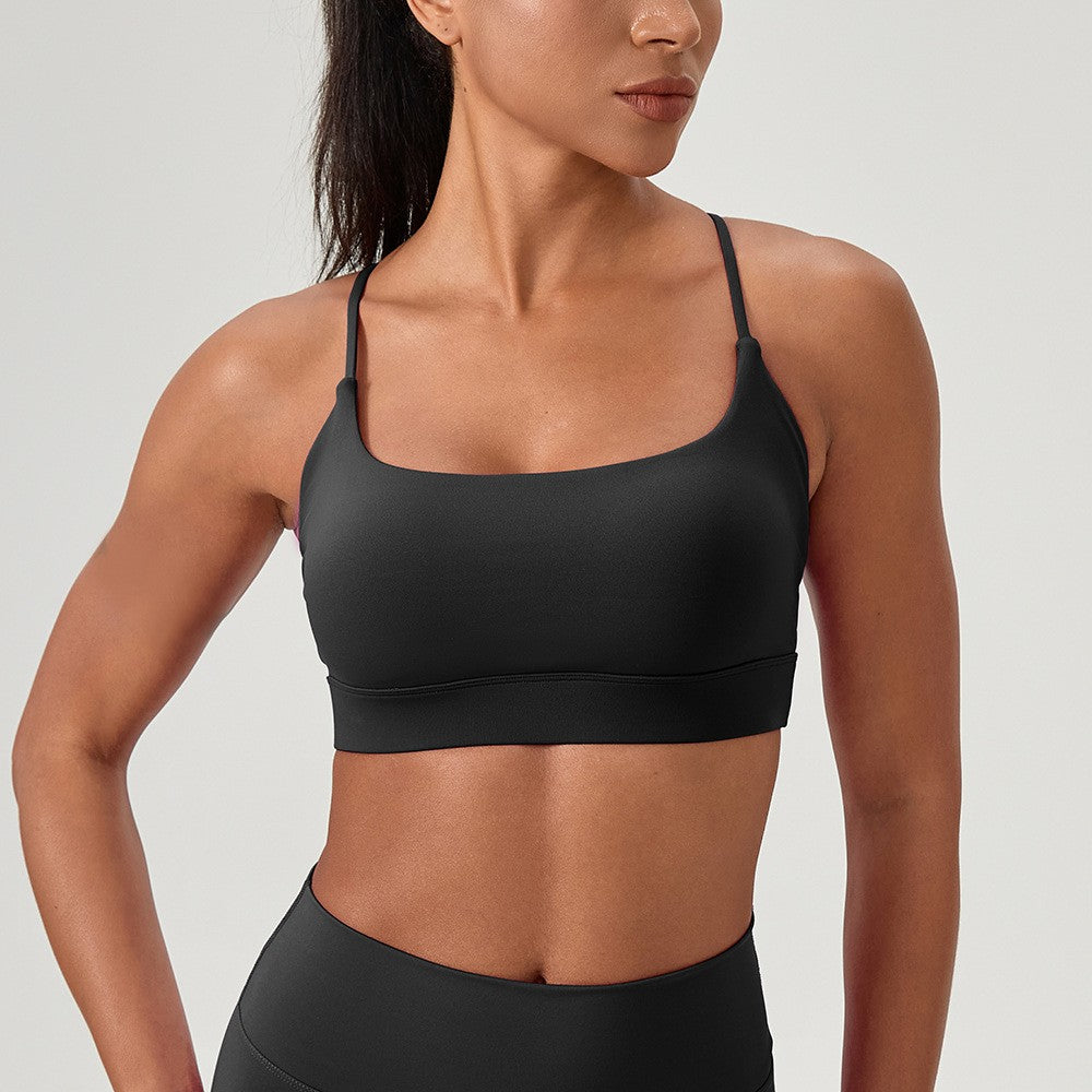 Buttery Soft Strappy Cross Back Workout Sports Bra