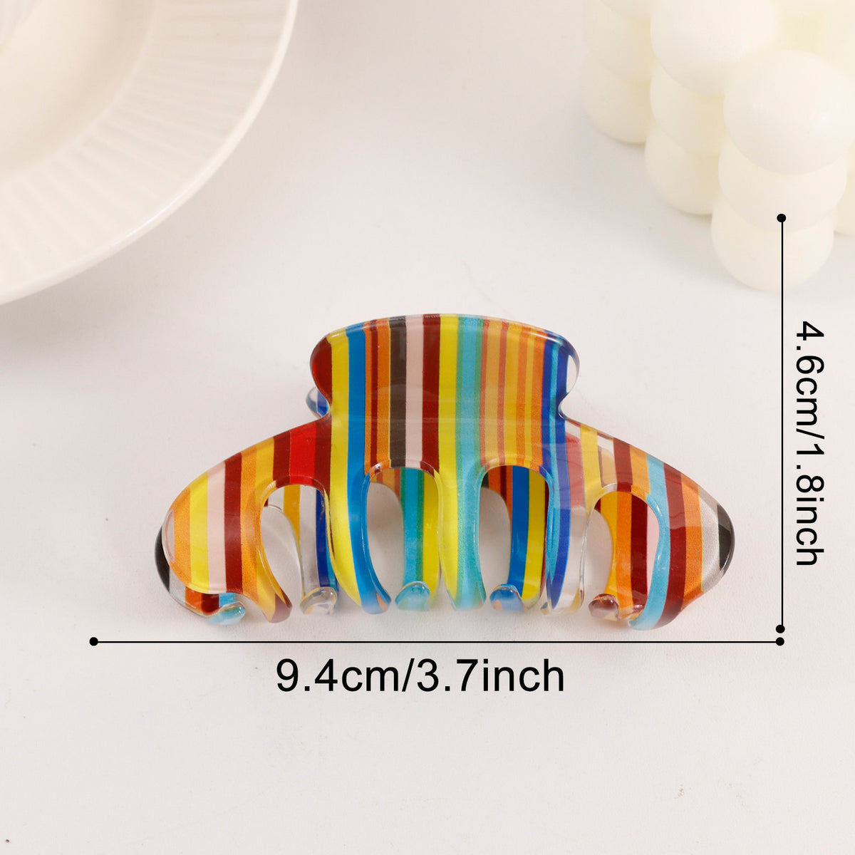 Candy Striped Claw Clip for Thick Hair - Blue