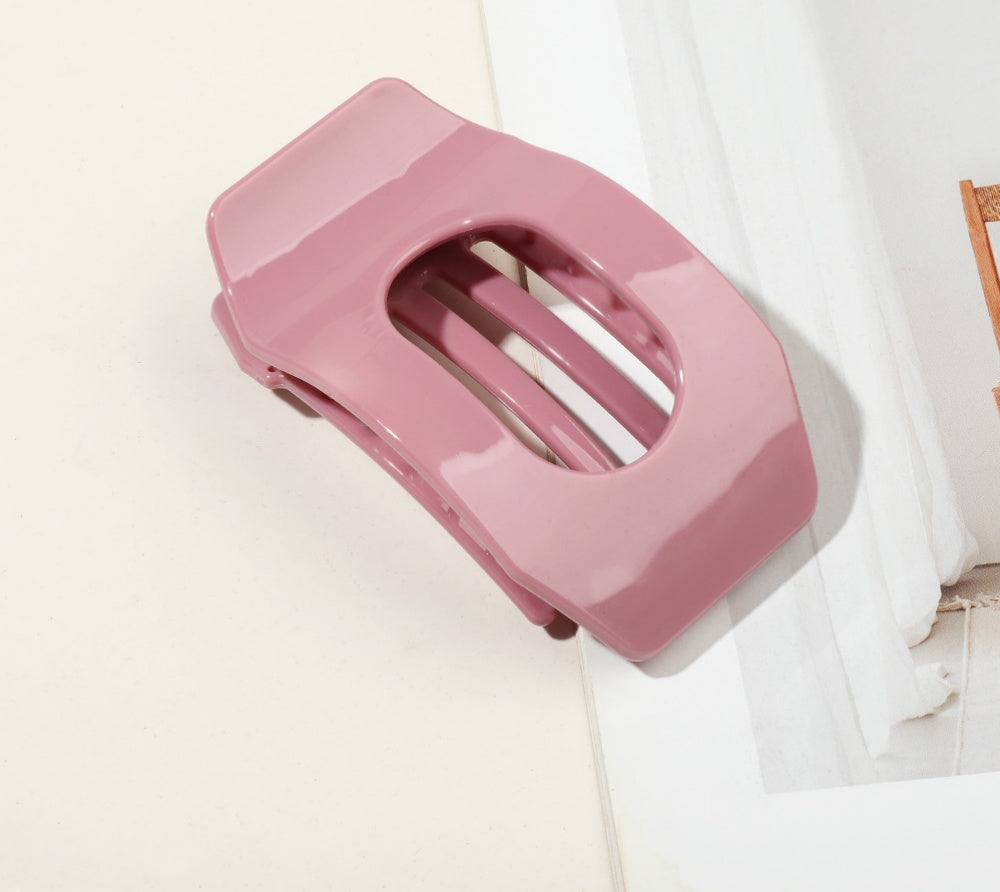 Minimal Rounded Square Cutout Hair Claw Clip - Deep_Pink