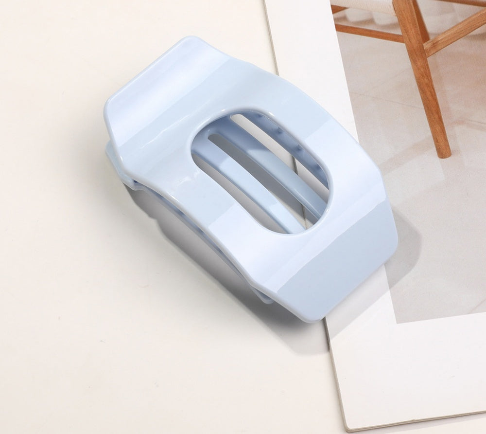 Minimal Rounded Square Cutout Hair Claw Clip - Light_Blue