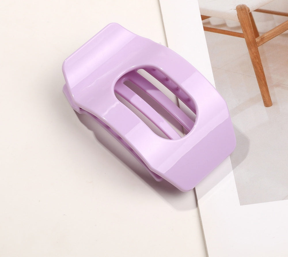 Minimal Rounded Square Cutout Hair Claw Clip - Purple
