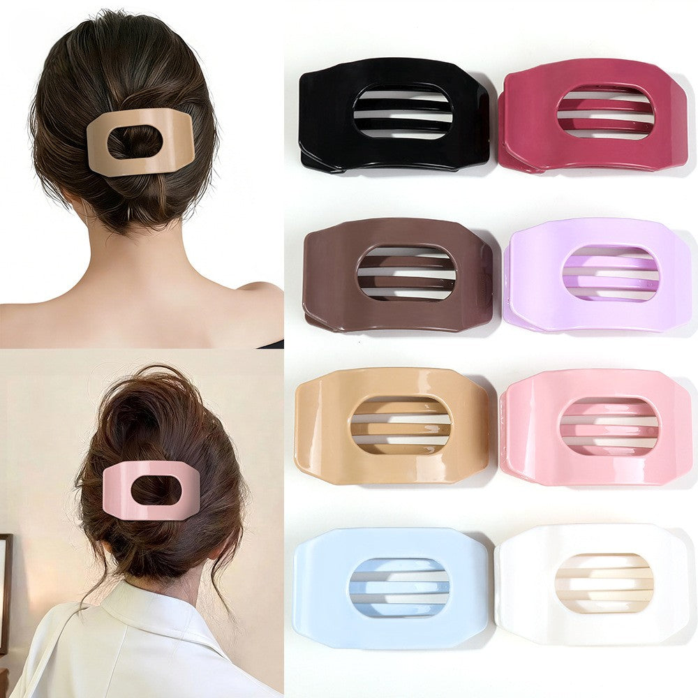 Minimal Rounded Square Cutout Hair Claw Clip