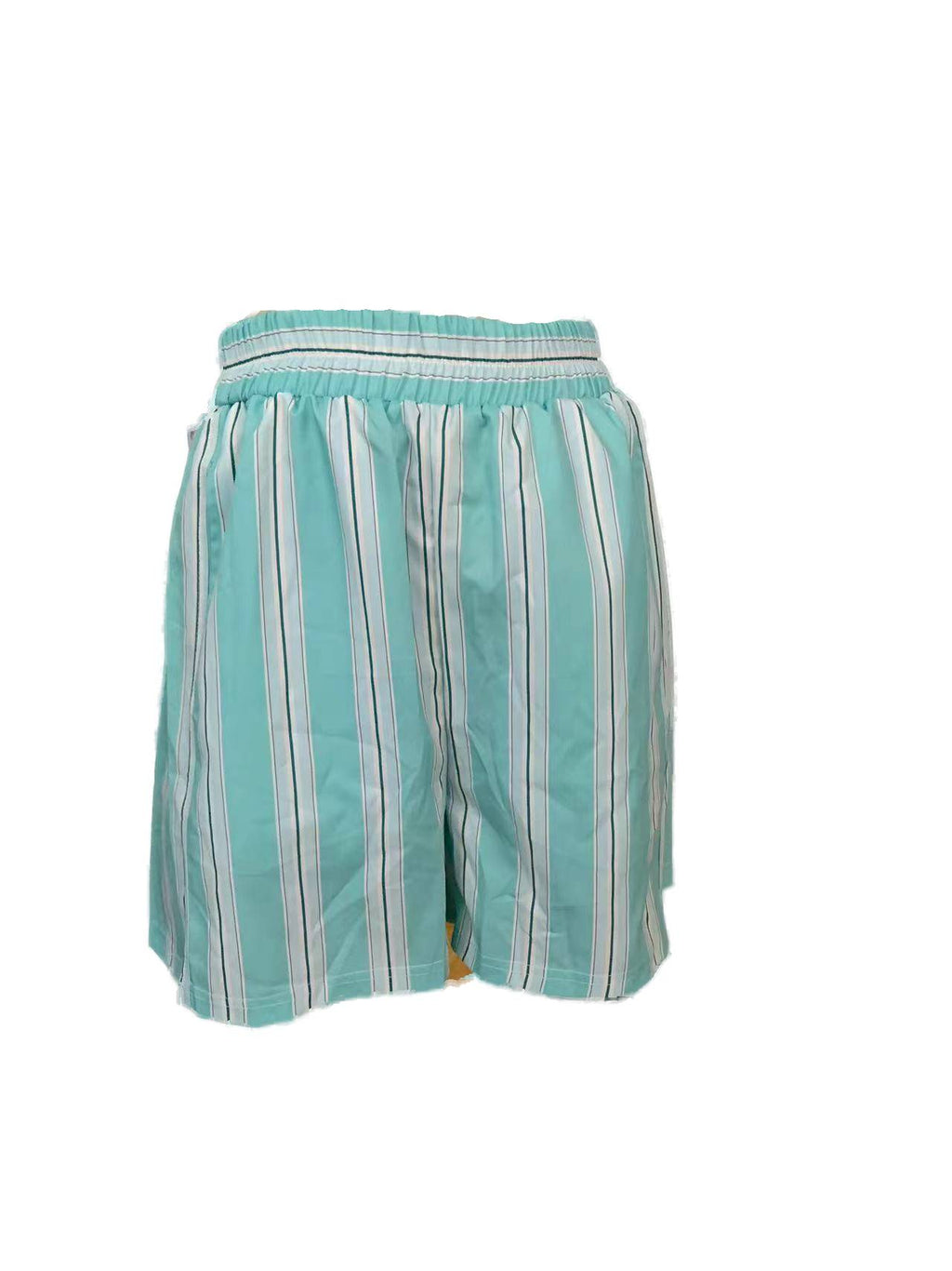 Woven Stripe Pull On Boxer Shorts - Green - 2