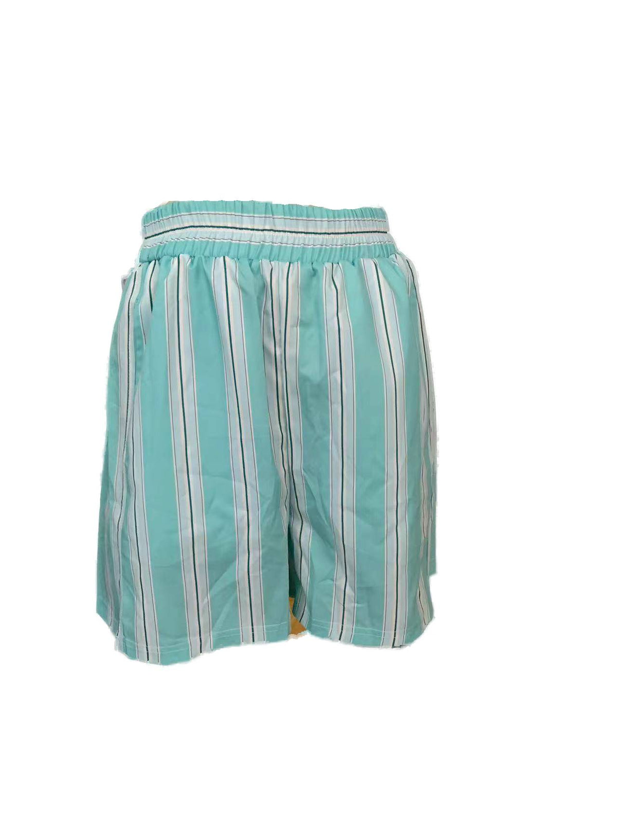 Woven Stripe Pull On Boxer Shorts - Green - 2