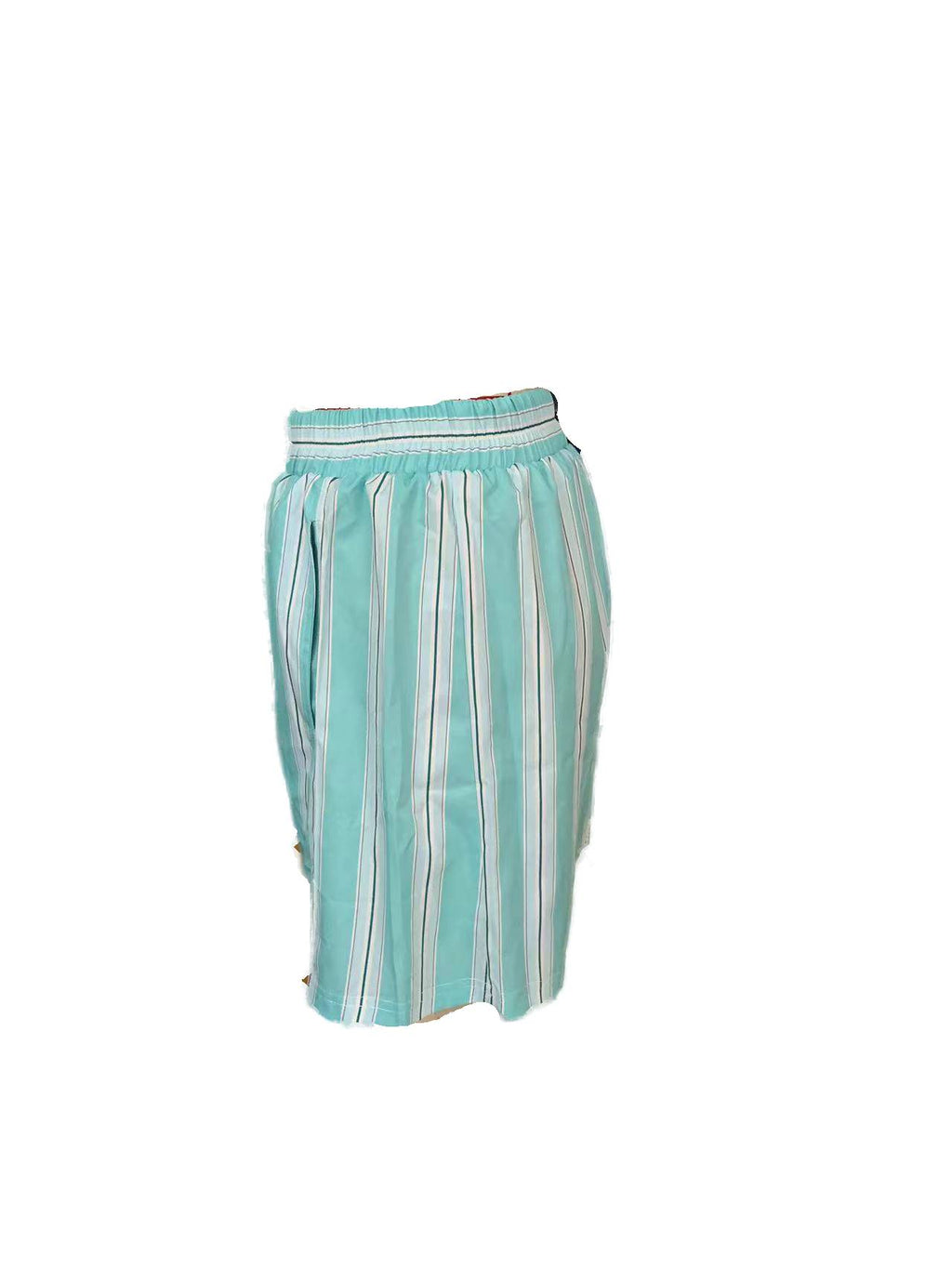 Woven Stripe Pull On Boxer Shorts - Green - 3