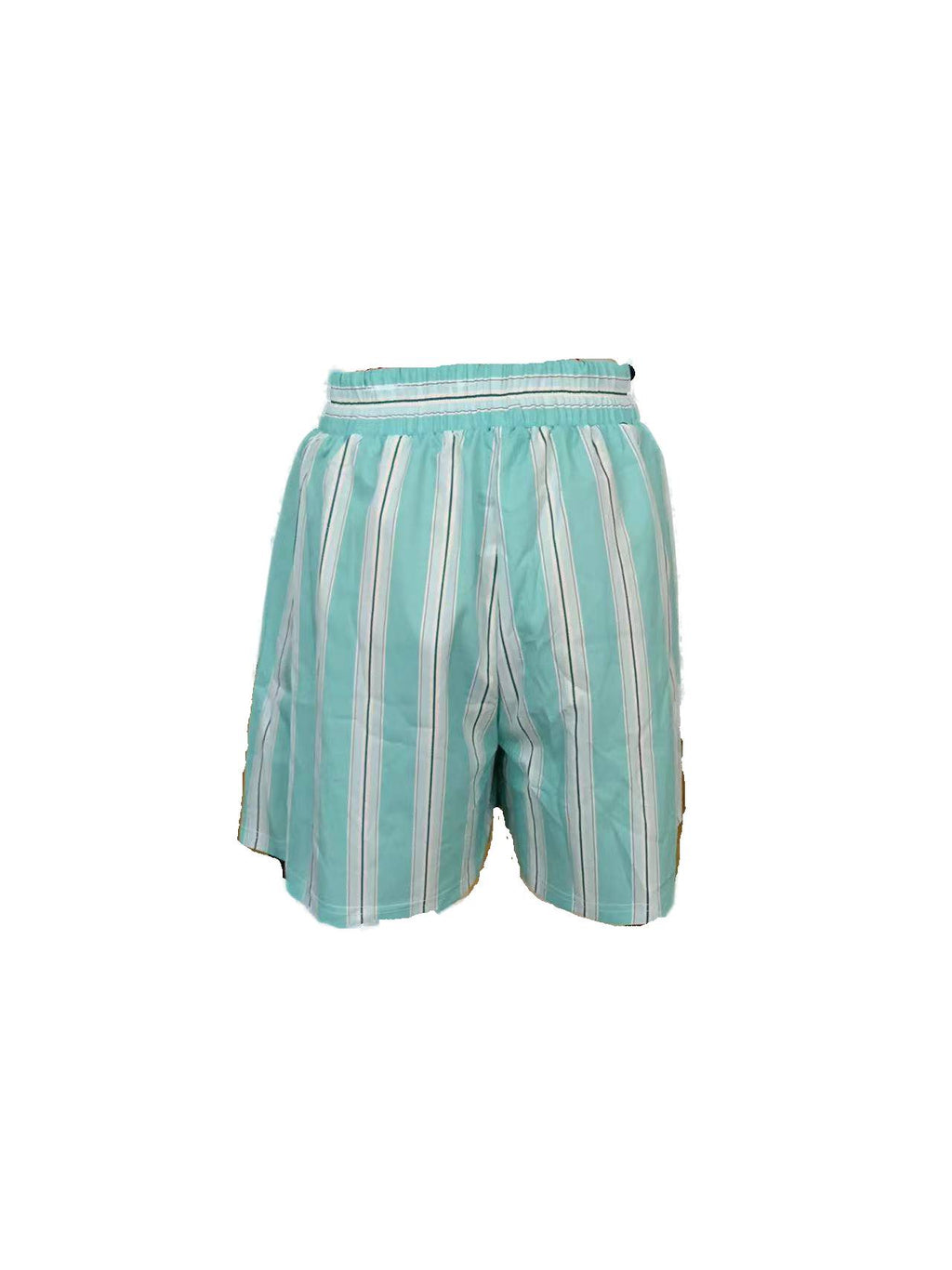 Woven Stripe Pull On Boxer Shorts - Green - 4