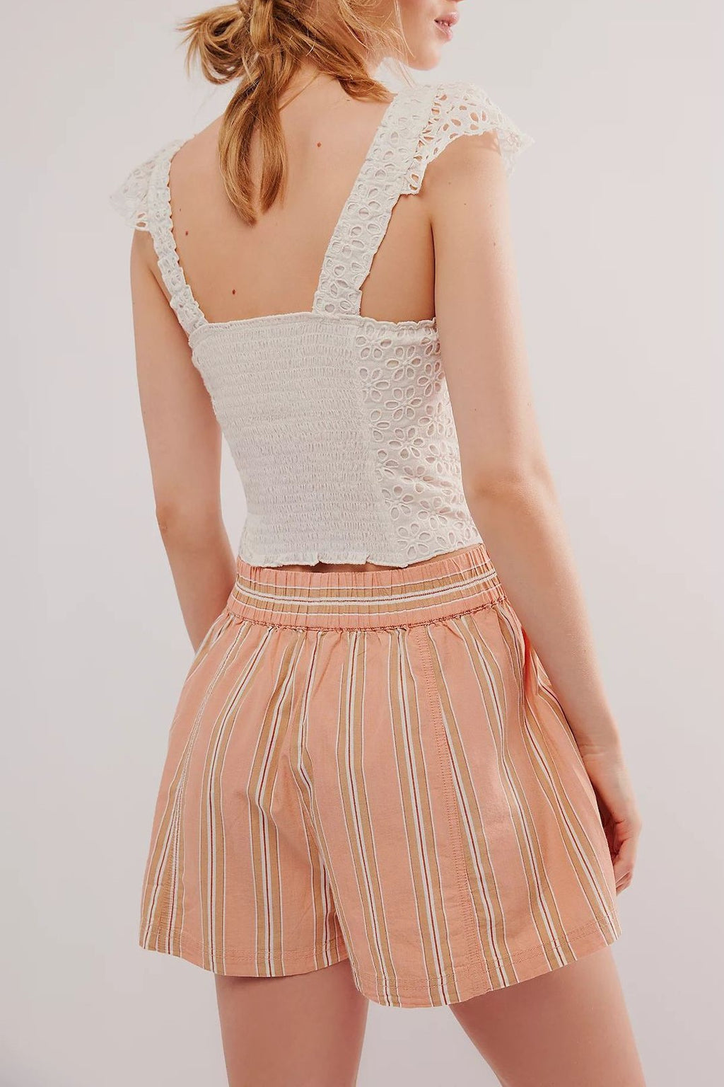 Woven Stripe Pull On Boxer Shorts - Orange - 2