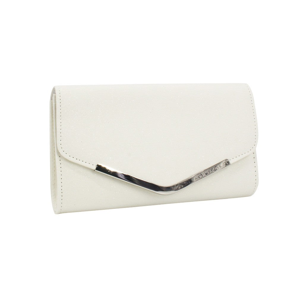 Glitter Envelope Clutch With Chain Strap