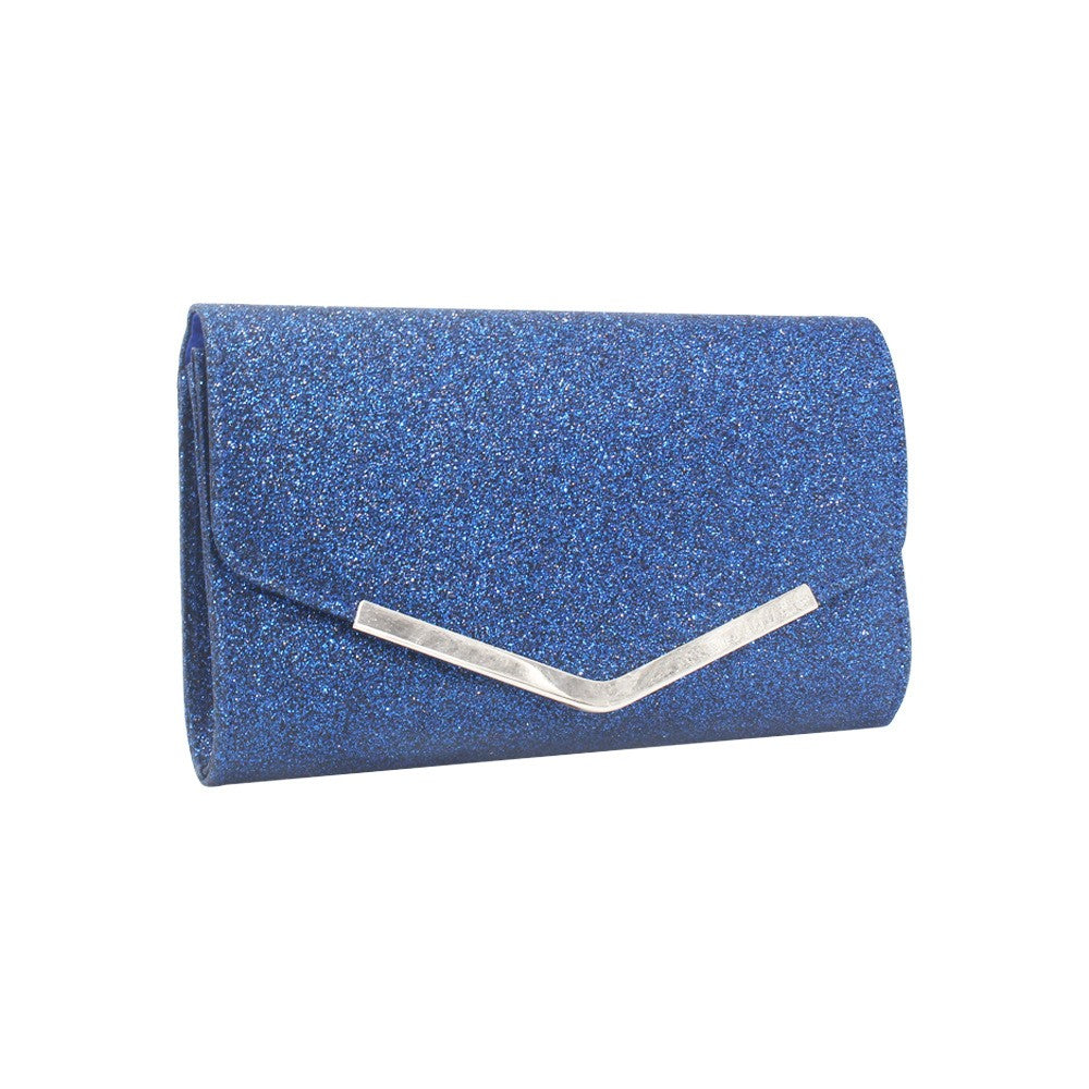 Glitter Envelope Clutch With Chain Strap
