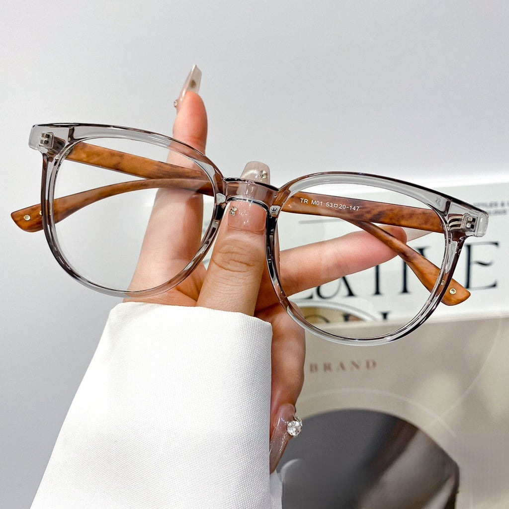 Lightweight Round Eyeglasses With Contrast Arms - Grey