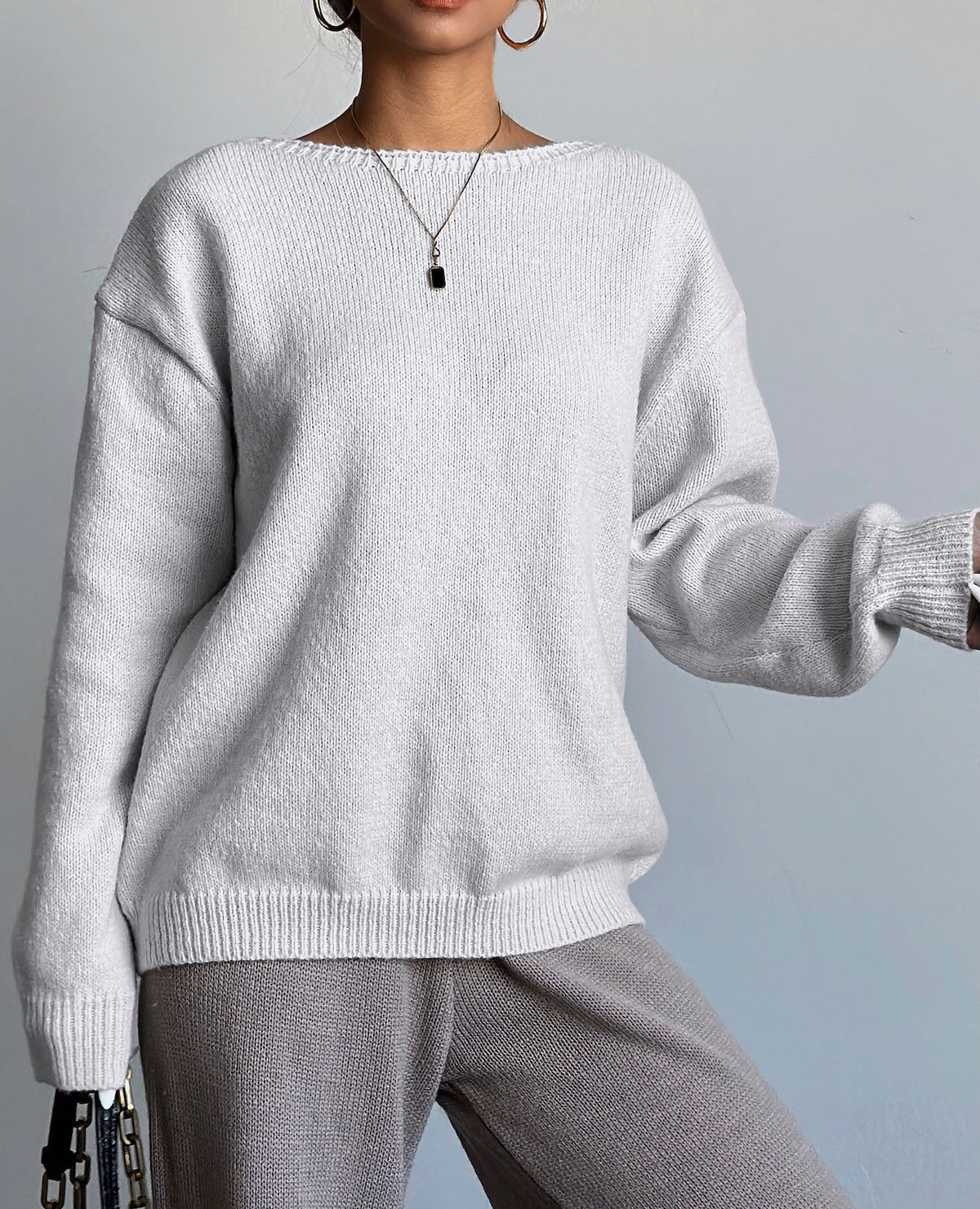 Bow Tie Back Soft Knit Cardigan - Grey - 6