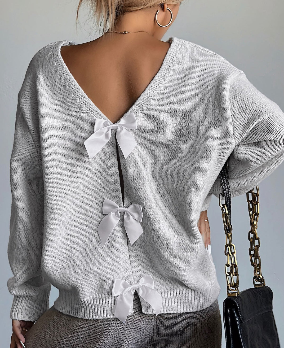 Bow Tie Back Soft Knit Cardigan
