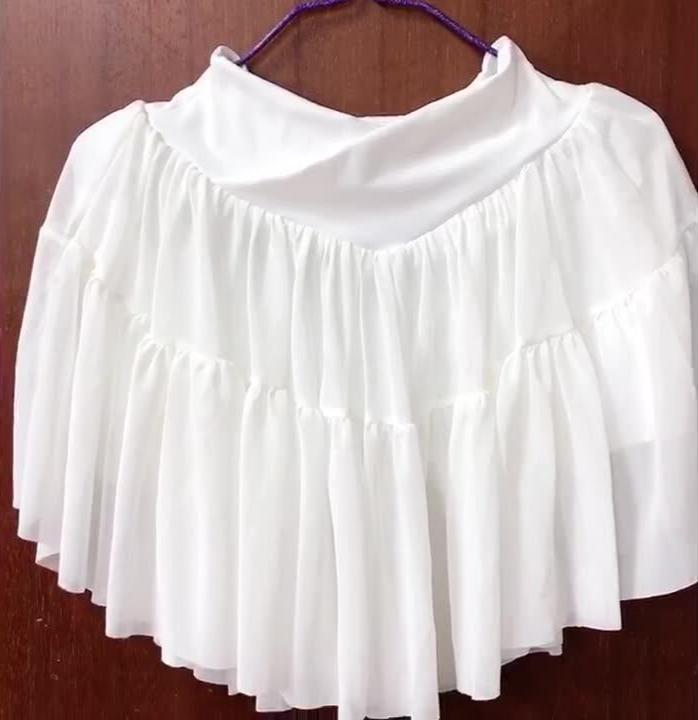 Ruffled Tennis Skort With Side Phone Pockets - White - 1