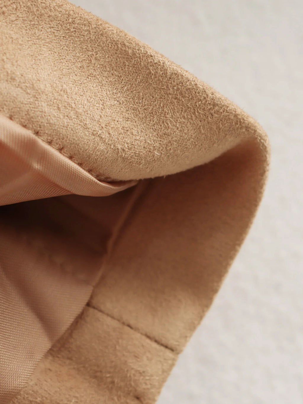 Faux Suede Cropped Button Front Jacket - Khaki - 8