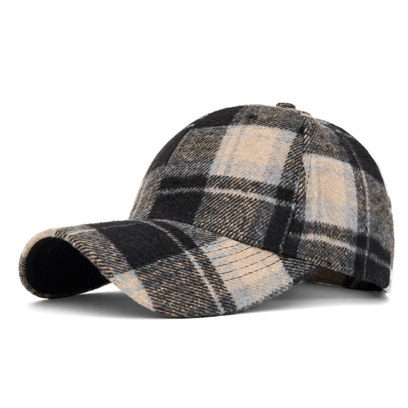 Collegiate Woven Ball Cap in Plaid, Check & Houndstooth - Gray Plaid