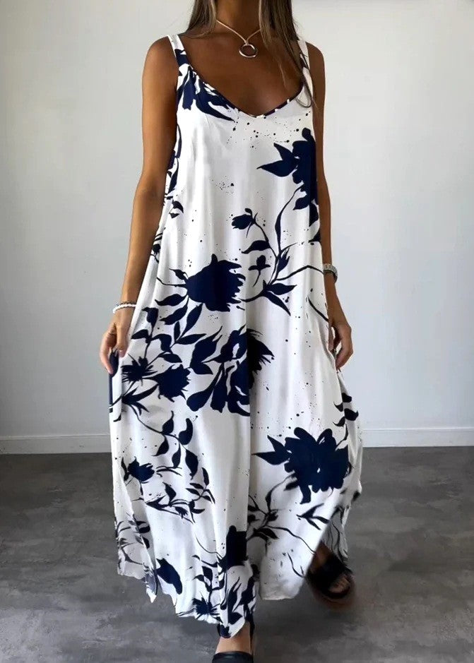 Botanical Floral Print Slip Maxi Dress - view 1