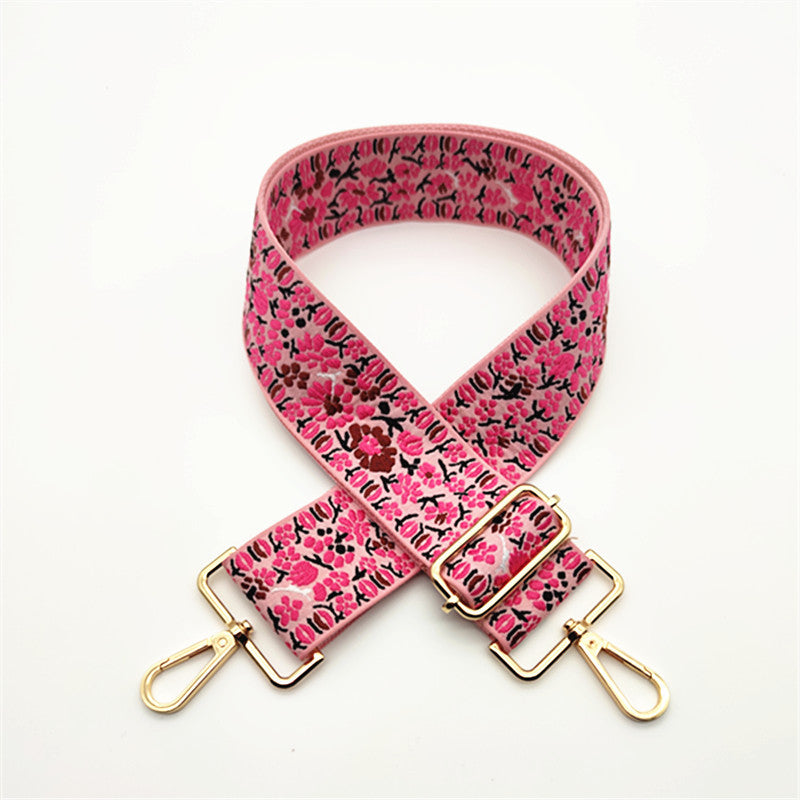 Boho Floral Woven Adjustable Bag Strap - Flower_R
