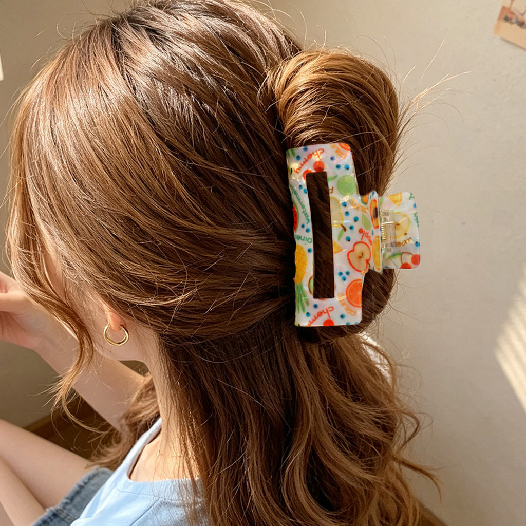 Rectangle Claw Clip With Juicy Fruit Print - view 2