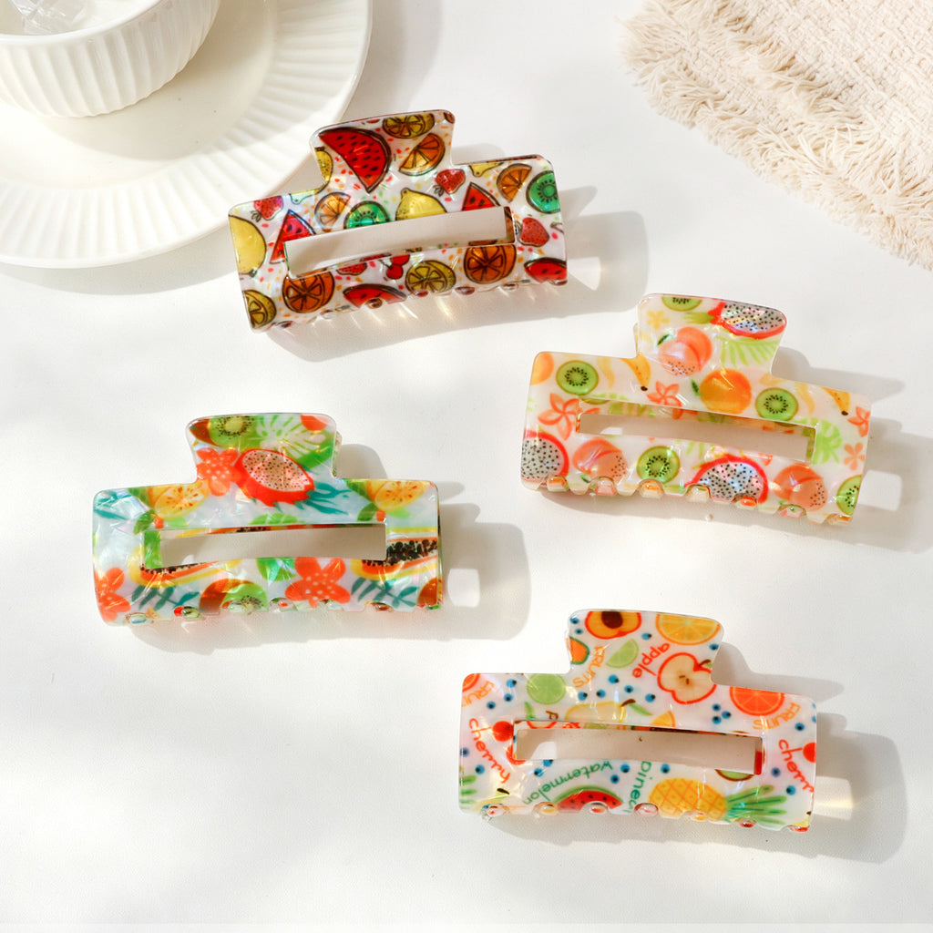 Rectangle Claw Clip With Juicy Fruit Print - view 3