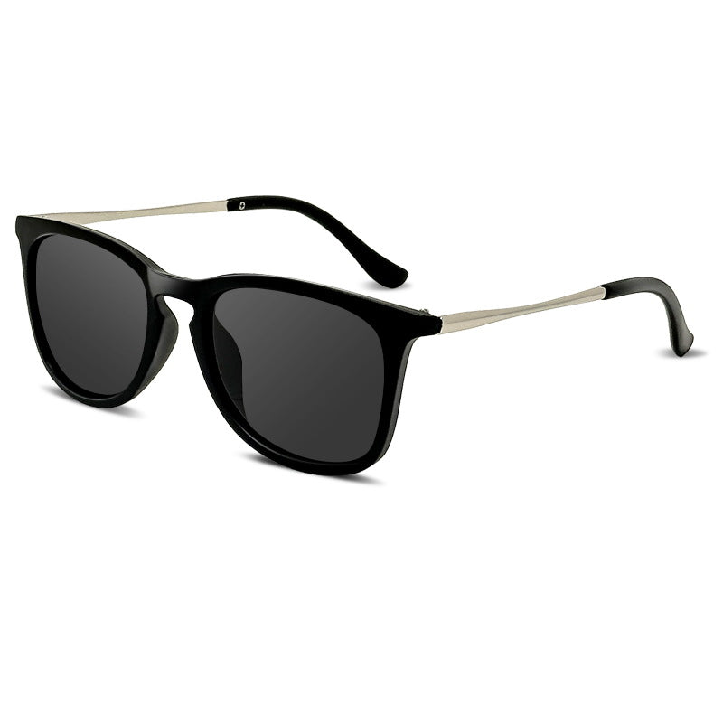 Metal Temple Polarized Square Sunglasses - C1