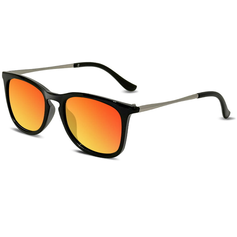Metal Temple Polarized Square Sunglasses - C3