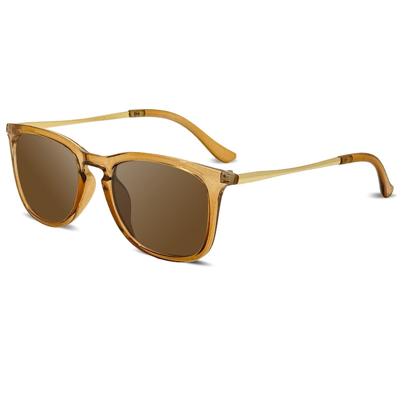 Metal Temple Polarized Square Sunglasses - C4