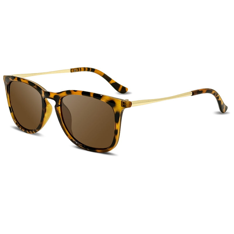 Metal Temple Polarized Square Sunglasses - C6