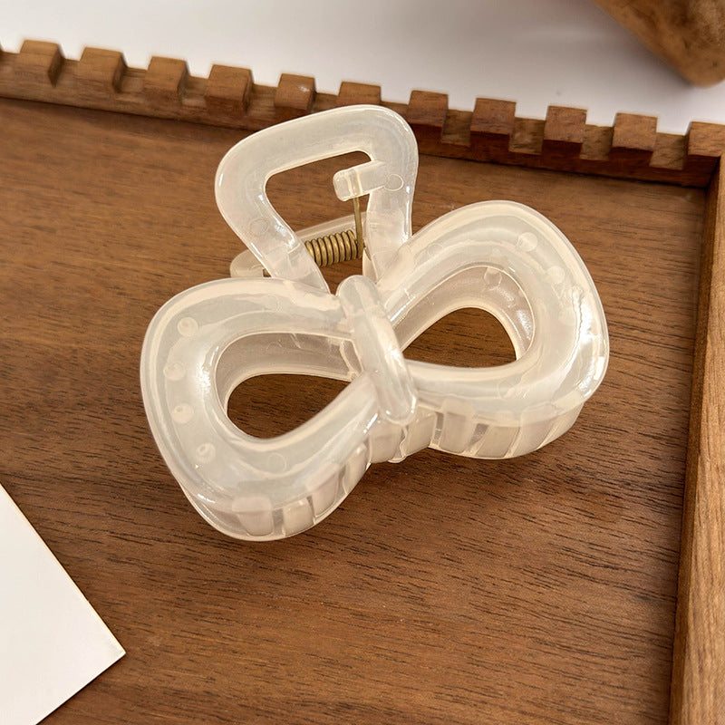 Translucent Pearl Shine Hair Claw Clip - Bow