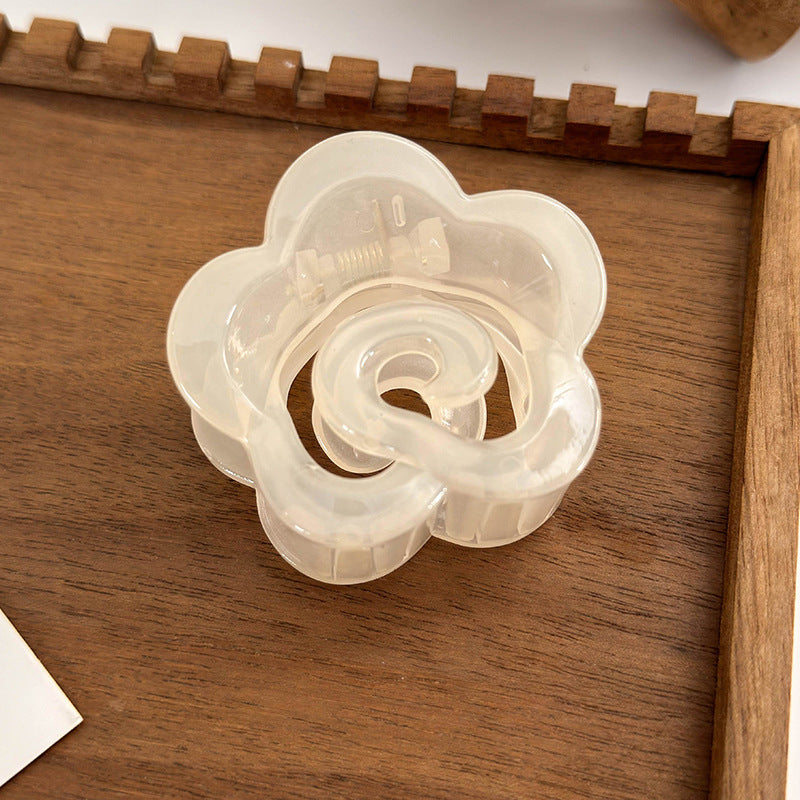 Translucent Pearl Shine Hair Claw Clip - Flower